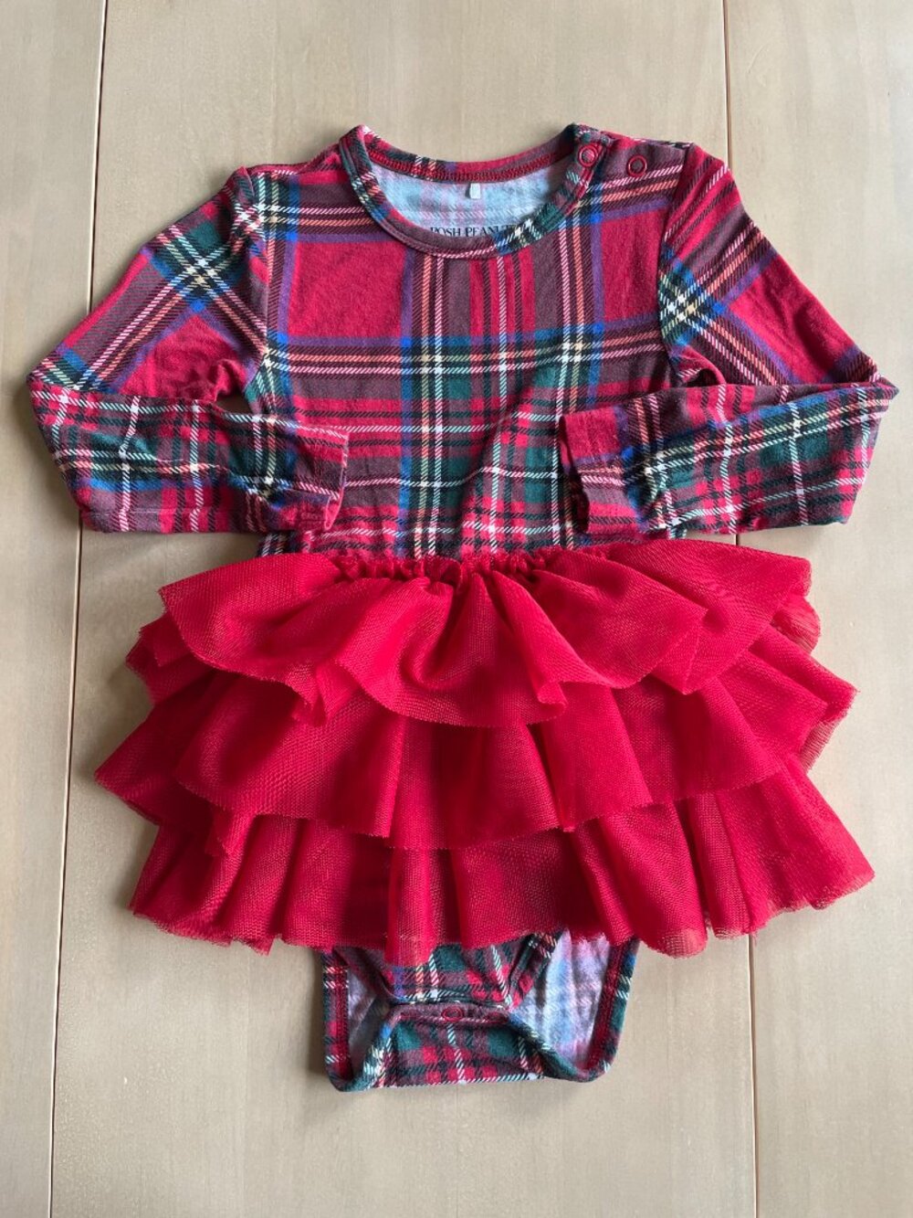 Entire Closet $5! Posh Peanut Bamboo Christmas Holiday Tartan Plaid Ruffle Tutu - Picture 2 of 8